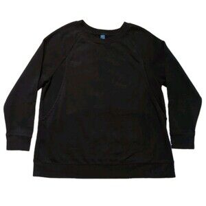 Old Navy Maternity Nursing Sweatshirt Womens Large Black Crewneck Side Access
